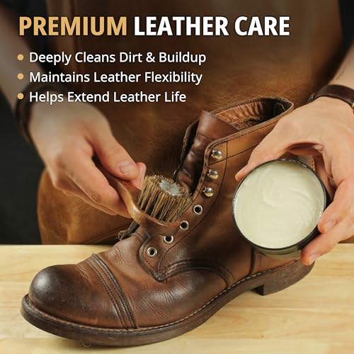 Eagle Saddle Soap for Leather – 3-Piece Saddle Soap Kit for Leather Cleaning, Boots, Tack, and Saddles – Includes Applicator and Cloth – Leather Soap and Conditioner for Leather Boots and Tack Care