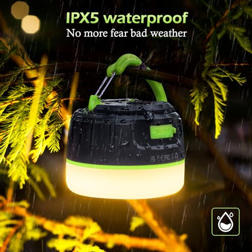 Sinvitron LED Camping Lantern Rechargeable with Remote Control - 1000LM 150H Runtime Tent Light, 5200mAh Water-Resistant Emergency Light for Hurricane Power Outages, Hiking Home - style: 1Pack Black&Green
