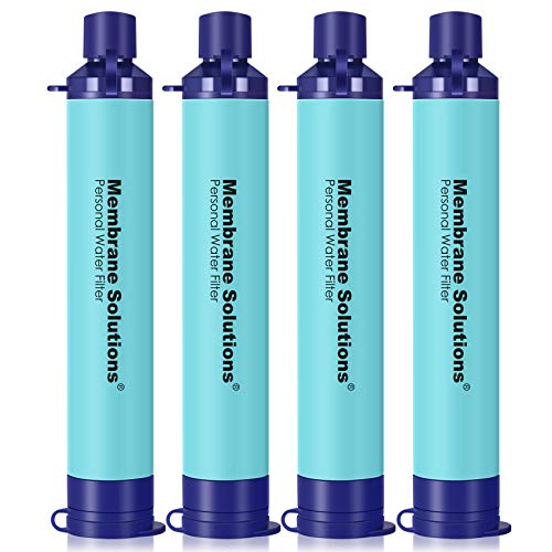 Membrane Solutions Personal Water Filter Straw S1 - color: Blue, style: 4 Pack