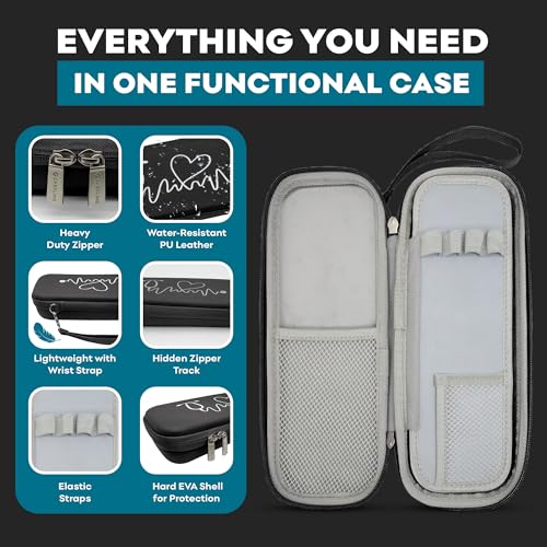 Caseling Hard Stethoscope Case for 3M Littman Classic III, Lightweight II S.E, Cardiology IV, MDF Acoustica - Nurse ID Slot and Pockets for EMT Accessories, Medical Scissors, LED Penlights, Black - color: Black - Pu Leather
