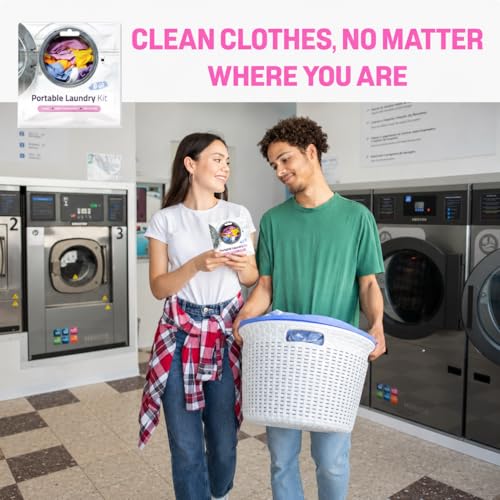 Portable Laundry Kit – Travel Clothes Cleaning Essentials with Liquid Detergent, Stain Remover Wipe, Dryer Sheet & Laundry Bag – Bulk Supply for Motels, Camping & Charities (3 Packs) - size: 0.25 Fl Oz (Pack of 3)
