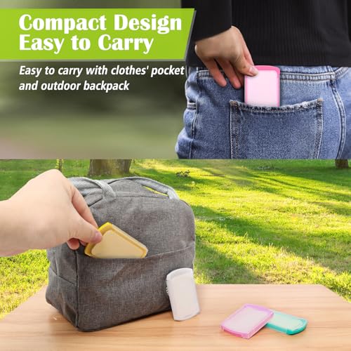 HongyiTime 2 Boxs (100 Sheets) Hand Washing Soap Sheets for Outdoor Travel,Portable Camping Hand Soap,Hiking Washing Hand Bath Paper Soap for Travel,BBQ,Party,School,Girls(Yellow&Pink) - color: YellowPink