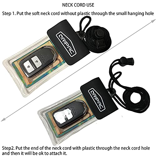 DRIPAC Waterproof Car Key FOB Case Bag Dry Holder Pouch For ID Badge Cash - color: Clear+clear