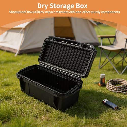 Dry Storage Box, 3 Types Survival Box Container Outdoor Shockproof Case Portable Storage Container for Camping Hiking Outdoor Activities - size: C-style waterproof tank: 200*98*82mm