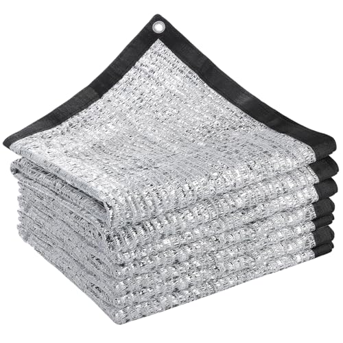 10' x 20' 70% Reflective Aluminet Shade Cloth, UV Protection and Cooling | Durable Sun Protective Shade Covers, with Grommets, for RV Camping, Chicken Coop, Garden Greenhouse, Pickup Trunk - size: 10FT x 20FT