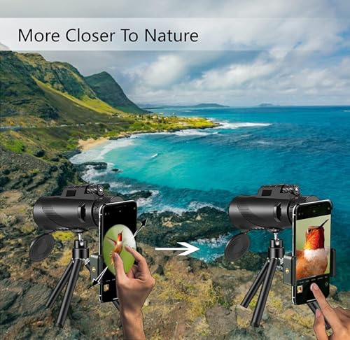 Monocular-Telescope 80x100 High Powered Monoculars High Definition for Adults High Powered with Smartphone Adapter Telescope Wildlife Bird Watching Travel Camping Hiking-Black - color: Green