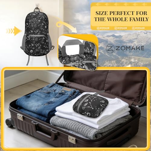 ZOMAKE Lightweight Packable Backpack, Foldable Small Travel Day Pack - color: Starry Pattern
