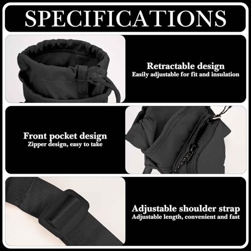 Linkidea Water Bottle Carrier with Strap Compatible with Owala FreeSip 24oz/32oz, Iron Flask Wide Mouth 32oz, Waterbottle Sling Bag Holder, Shoulder Strap with Phone Pocket (Black) - color: Black