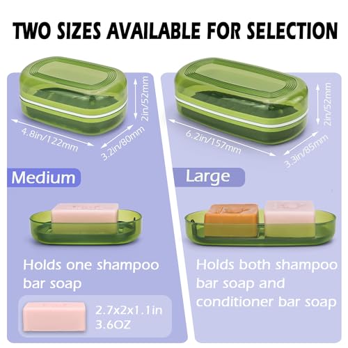 AIDIMMING Travel Soap Case, Bath Soap Holder, Bar Soap Dish with Lid for Traveling,Portable Bar Soap Container for Traveling, Camping, Gym, Bathroom (Green) - color: Green, size: Regular