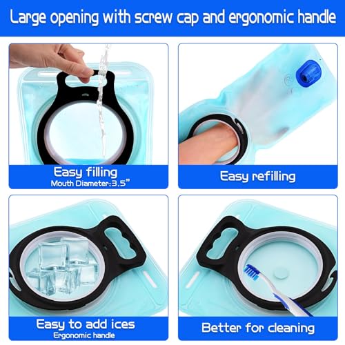 Hydration Bladder, 1.5-2-3L Water Bladder for Hiking Backpack, BPA-Free Leak Proof Water Reservoir Storage Bag, Water Pouch Hydration Pack for Camping Cycling Running - color: 1.5L-Water Bladder-Blue