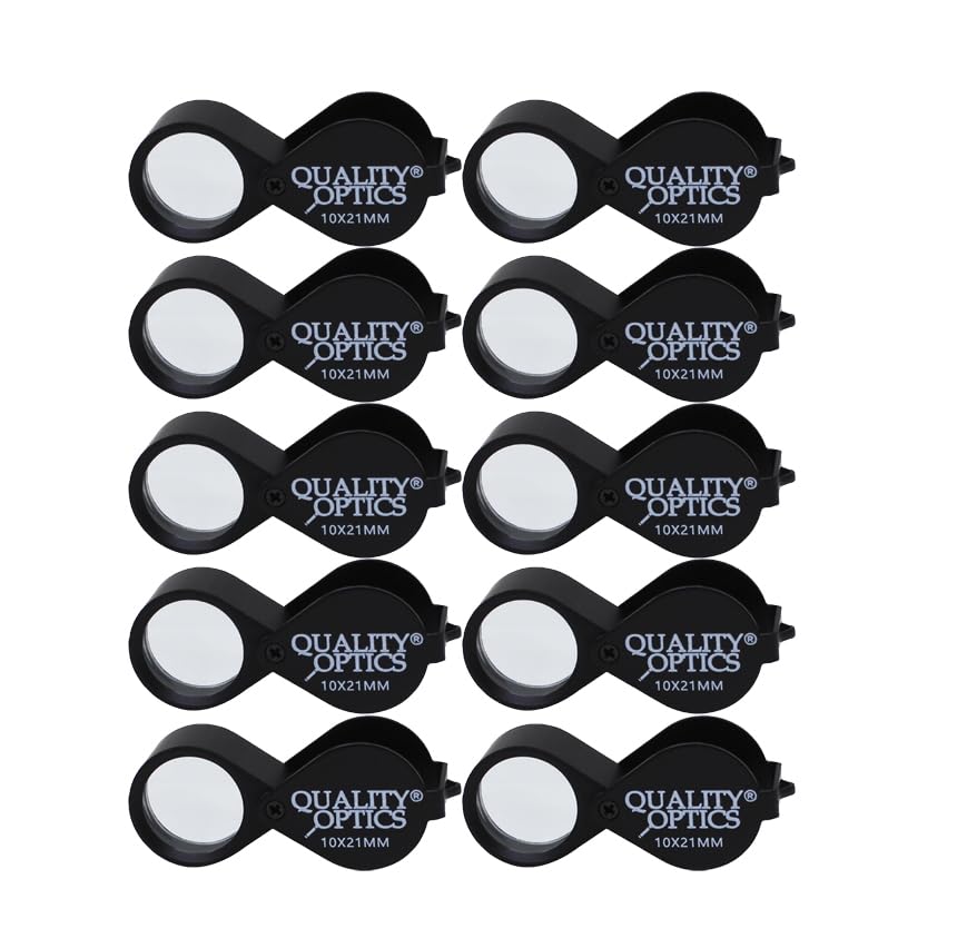 USA Folding Jewelers Loupe Style Pocket Magnifier - style: 10 Pack 10x Economy Black Loupe