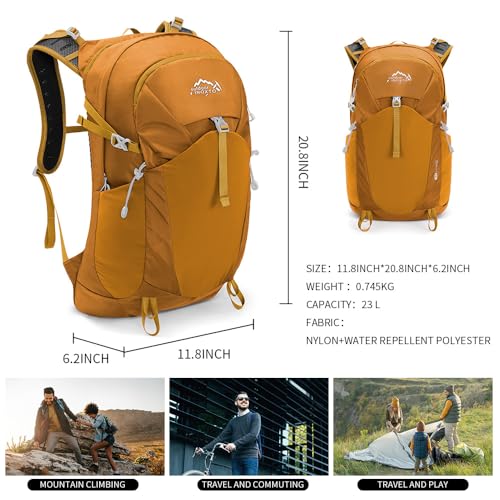 IX INOXTO Hiking Hydration Backpack with 2L/3L Water Bladder for Women and Men18L/25L Water Backpack for Hiking, Cycling, Climbing, Camping - style: Turmeric-3L Water Bladder