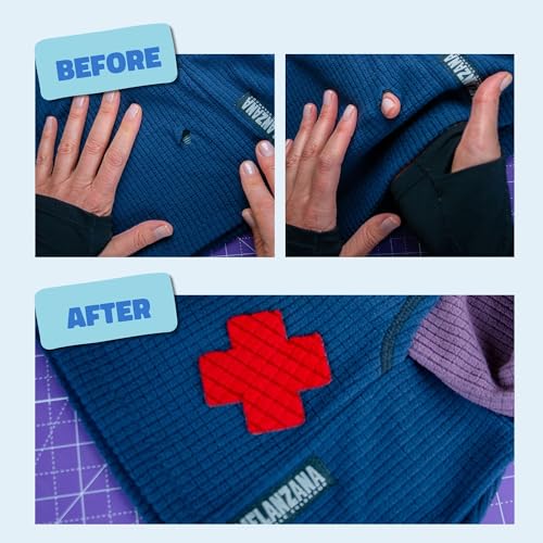 Polartec Power Grid Fleece Repair Patch – Peel & Stick No-Sew Fleece Patches for Fleece Jackets, Pullovers, Hoodies, Vests, Base Layers & Mid-Layers, Soft Warm Breathable Gear Patch - color: Isle