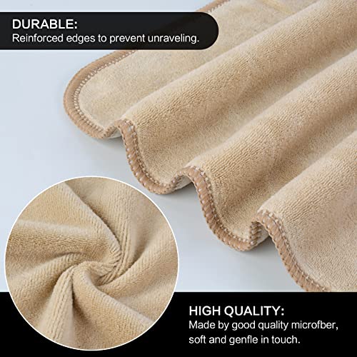 SINLAND Microfiber Facial Cloths Fast Drying Washcloth 12inch x 12inch (2pack, Cream) - color: Cream, size: 1 Count (Pack of 2)
