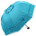 Honeystore Princess Lace Ultraviolet-Proof Folding Umbrella Anti-uv Dome Parasol - color: Style1 Blue
