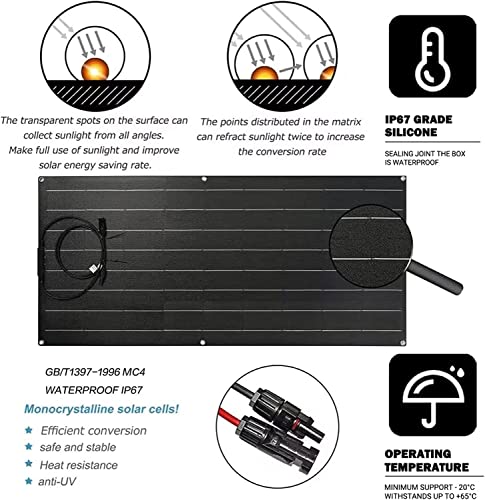 1000 Watt Solar Panel Kit, with Inverter & Charge Controller(40A) 2pcs 500 Watt Flexible Monocrystalline Solar Panel kit Photovoltaic Module for 12-48V Battery Charging Car Battery Camper RV - color: Pitch-black