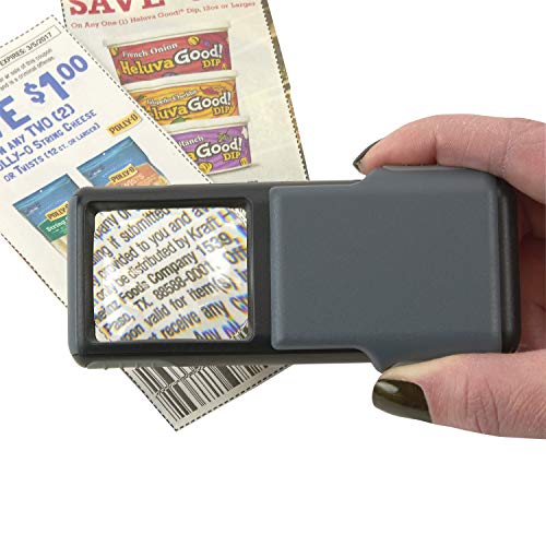 Carson MiniBrite 5x LED Lighted Slide Out Pocket Magnifying Glass | Aspheric Lens Handheld Magnifier with Built-In Sliding Protective Case - Set of 4 (PO-55MU) - size: Pack of 4