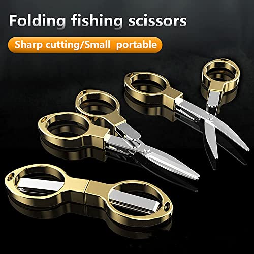 Folding Scissors, TSA Compliant & Portable, Compact, Safe Travel Scissors, Stainless Steel Retractable, 2 Pcs - size: Golden 2pcs