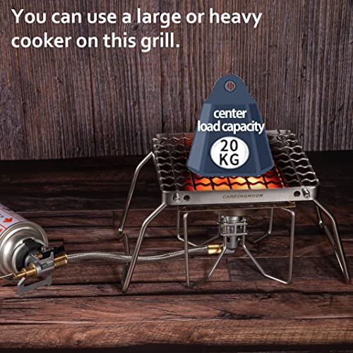 CAMPINGMOON Portable Folding Camping Campfire Grill over Fire Split Stoves 304 Stainless Steel (Grid wire (MS-1011)) - color: Grid wire (MS-1011)