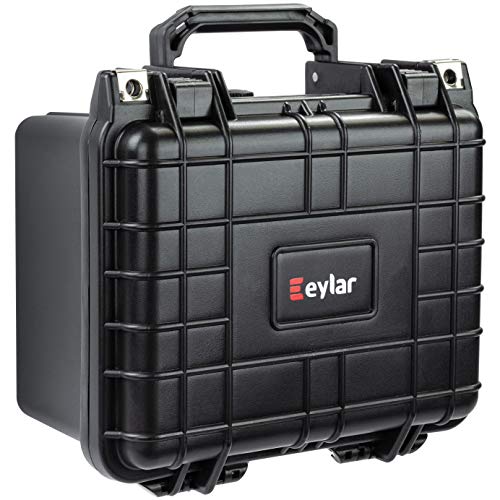 Eylar Small 10.62" Deep Gear, Equipment, Hard Camera Case Waterproof with Foam (Black) TSA Standards - color: Black