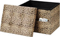 AmasSmile Ottoman with Storage,17" Folding Velvet Foot Rest Chest,Leopard - color: Leopard Print, size: 17"*13"*13"inch