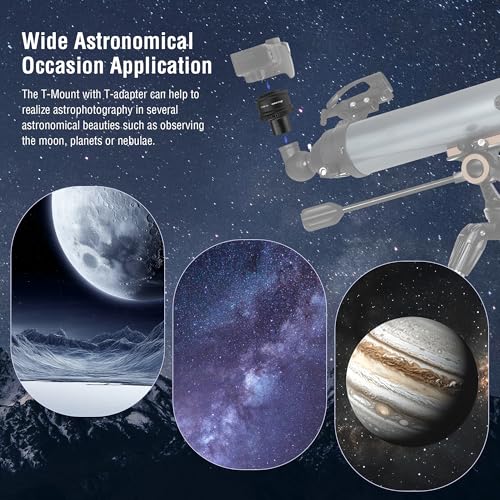 Astromania T T2 Mount Ring and T Adapter for Olympus Panasonic M4/3 Cameras | Telescope Photo Adapter for Mirrorless Cameras, Metal Telescope Astrophotography Accessories, Fit 1.25" Astronomy Telescopes - size: Ring Set for Olympus M4/3