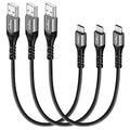 Fasgear Short USB C Cables, 3 Pack, 1ft, Gray - color: Gray