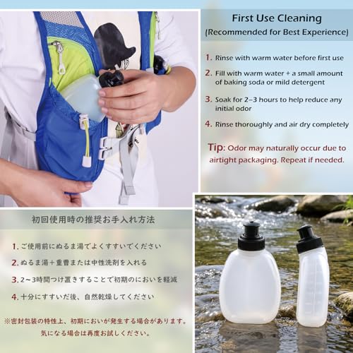 Running Water Bottle Handheld Plastic Flask Hydration Vest Packs Waist Belt Replacement for Runners Marathon Cycling Hiking - color: 01 Water Bottles - 280ml/9.5oz - 2 Packs