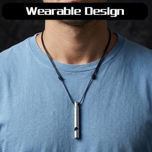 2 Pcs Emergency Whistle Survival Loud, Emergency Safety Whistle with Lanyard, Portable Survival Whistle, Waterproof Tool for Outdoor Camping, Hiking, Adventure Emergency
