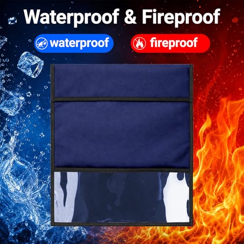 Faraday Bags EMP Proof, Anti-Tracking Faraday Bag for Laptops & Tablets & Phones & Car Keys, Fireproof & Waterproof Anti-Theft Signal Blocker Pouch, 14.4x17IN Faraday Cage (Navy Blue)