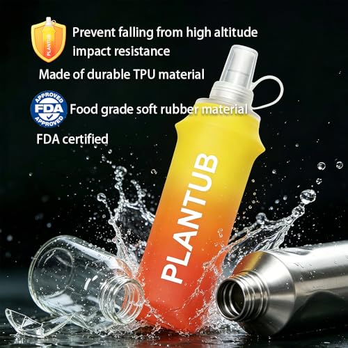 Soft Foldable Water Bottle, Gradient Blue and Pink | TPU, Collapsible Flask, Outdoor Sports, Without stand up ability - color: yellow blue