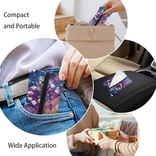 Flashideas Daisy Print Reusable Tissue Holder Fabric Purse Zipper Enclosed Coins Tissue Pouch Soft Tissue Holder for Purse Travel Tissue Holder for Bag Car Office Home - color: Daisy Print