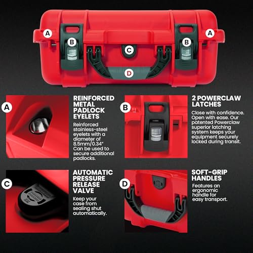 NANUK 920 Waterproof First Aid Box Empty – Durable, Medical First Aid Organizer Case, IP67-Rated, Dustproof, Impact-Resistant, and Floats (15" x 10.5" x 6.2") – Red | Floats (15' x 10.5' x 6.2'), Medical Organizer Case, IP67-Rated - size: 920 - Empty