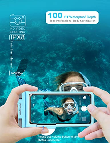 wellhouse Waterproof Phone Pouch, Waterproof Phone Case for iPhone 16 15 14 13 12 Pro Max XS Samsung, IPX8 3D Cellphone Dry Bag Beach Essentials (1 Pack - Light Blue7.0, 7 inch) - color: 1 Pack - Light Blue7.0"