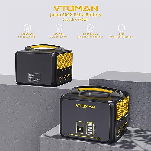 VTOMAN Jump600X 600W Portable Power Station with 640Wh Extra Battery Kit - style: Jump 600X+Extra Battery