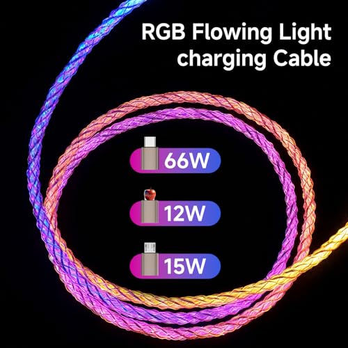 Camping Car Multi Charging Cable, USB C to USB C RGB Breathing 3 in 1 Fast Charging Cable for iPhone 15 Series, iPad mini 6 S24 S23 Laptops MacBook iPad Camping String Lights[ RGB 3 in 1 Cable] - color: Blue
