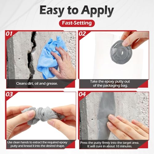 1 Pack Moldable Silicone Putty 1.5 ft x 0.32 in Grey | Non Hardening Multi Purpose Duct Seal for Metal, Glass, Wood, Ceramic, Crafts, Heat Resistant and Waterproof - color: Grey