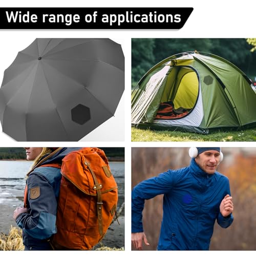 8Pcs Down Jacket Repair Patches, Easy to Use, Pre-Cut, Self-Adhesive, Waterproof, Tear-Resistant Nylon Fabric Patch for Jacket and Garment Patch (Dark Gray)