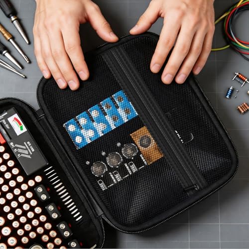 Comecase Battery Organizer Storage Case with Tester, Holds 164+ Batteries - size: Large 164+ Batteries