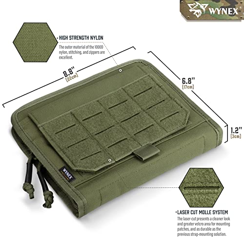 WYNEX Tactical Molle Admin Pouch, Laser-Cut, EDC Organizer Tool Pouch | Utility Organizer EDC Medical Bag, EDC Pocket Modular Pouch, Tactical Accessories EDC Pouch, Include U.S Patch - color: Army Green