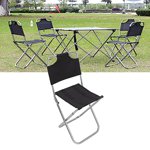 Agatige Mini Camping Folding Chair, 23.5x22x47cm Portable Backrest Fishing Chair Mortable Folding Stool with Storage Bag for Fishing Hiking Picnic Backpacking