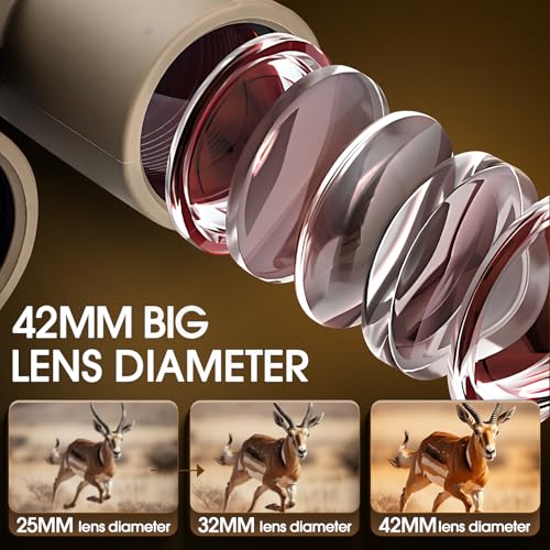 12x42 HD Binoculars for Adults High Powered Binoculars with Upgraded Phone Adapter Compact Binocular with Low Light Night Vision for Bird Watching Hunting Outdoor Sports Concerts Camo - color: Camo