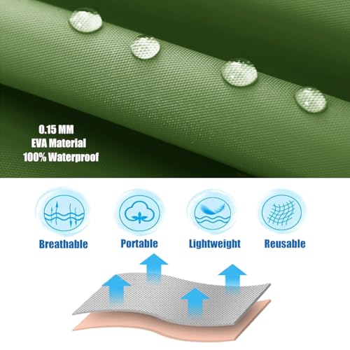Kids Rain Jacket, 2 Pack Rain Ponchos for Kids - Reusable Raincoats for Boys and Girls Waterproof Outdoor Rain Gear - color: N: Olive + Gray