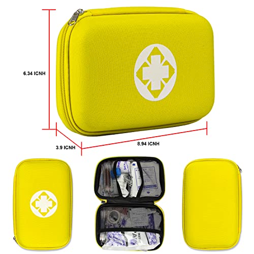 First Aid Kit Car Home Emergency Essential Kits - Yellow 277Pcs YIDERBO | Basic Hiking Supplies Survival Gear First Aid Set Camping Backpacking Sports - color: Yellow-277pcs