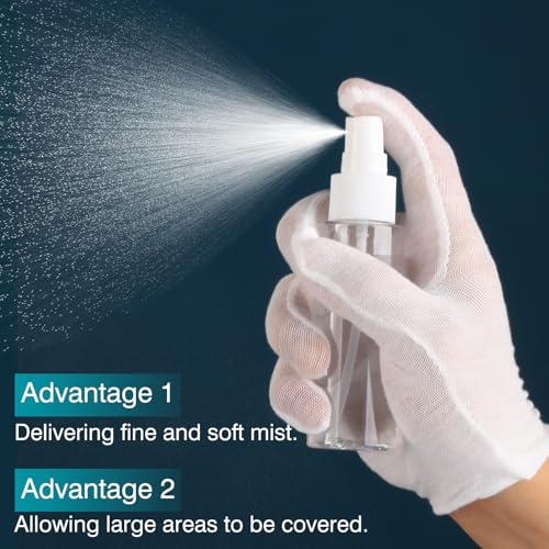 Small Spray Bottles 6Pack 2.7oz Plastic Travel Bottle Set for Hair | Fine Mist Empty Squirt Bottles Leakproof TSA Approved Refillable Liquid Containers for Face Toner Cosmetics Cleaning Plants