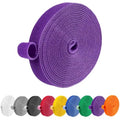 IFNOW Hook and Loop Tape 32FT Reusable Fastening Tape Cable Ties Double-Sided Hook-and-Loop Cable Management Tie (Purple, 0.8IN) - color: Purple, size: 0.8"/32FT,1PCS
