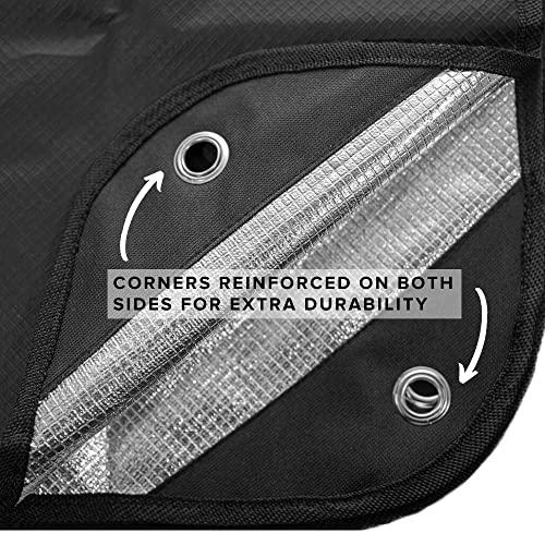 Arcturus Insulated Tarp, Reusable Heavy Duty Thermal Survival Blanket – 60x82in, Reflects 90% Body Heat, Waterproof, Windproof, 3-Layer Design, Reinforced Grommets, Black - color: Black