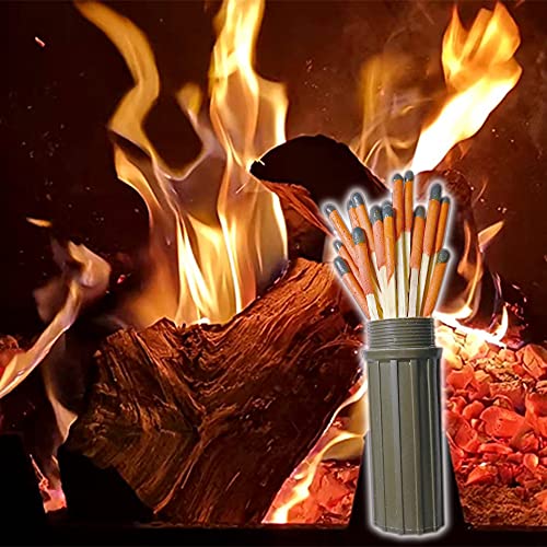 eGreen 20-100 Windproof Stormproof Matches Waterproof Cases & Rope Options | Each is 2.6" long and burns 5–10 sec. Rope options offer up to 60 or 240 min total for camping, survival & emergencies. - style: 2 X Container Matches
