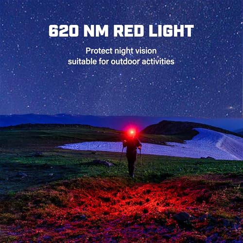 Headlamp Rechargeable, 2000 Lumen Motion Sensor LED Head Lamp with Red Light for Adults, 4000 mAh Battery Powered Super Bright USB C Hard Hat Headlight Forehead for Camping Hunting Hiking Running - size: 9 modes