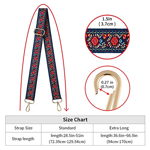 ZOOEASS Wide Shoulder Strap Adjustable Replacement Belt Crossbody Canvas Bag Handbag - color: Dandelion, size: EXTRA LONG:66.9"(170cm)Wide:1.4"(3.5cm)